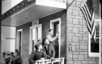 Flag raising at old Gore Post Office